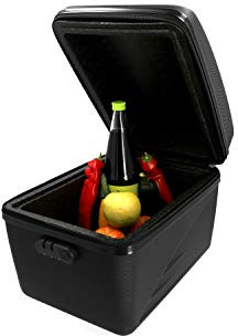 Fischer Isolierte Gepäckträgerbox | hält warm und kalt | 16L Fassungsvermögen | leichte Montage und Demontage am Gepäckträger, 50396, schwarz, normal