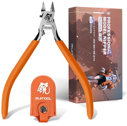 RUITOOL Modell-Seitenschneider, Modellwerkzeuge für Fortgeschrittene, Reparatur von Kunststoffmodellen, ultradünn, Einzelklinge, rutschfester Griff, 11,9 cm Eingussabschneider für Kunststoff-Modellbau
