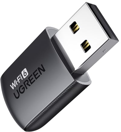 UGREEN WLAN Stick für PC AX900 WiFi 6 Primär WLAN Adapter PC Dual Band 2,4G/5GHz, eingebauter Treiber, OFDMA+MU-MIMO, WPA2-PSK, USB WLAN Stick kompatibel mit Windows 11/10.