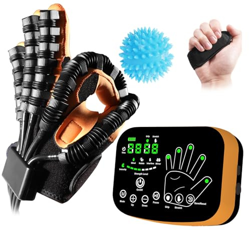 6th-Gen Rehabilitation Roboter Handschuhe für Schlaganfall Erholung Finger Hand Exerciser Ausrüstung Hand Funktion Rehabilitation Handschuh, Mirror Training & Multi-Mode für Zuhause (LH, XL)