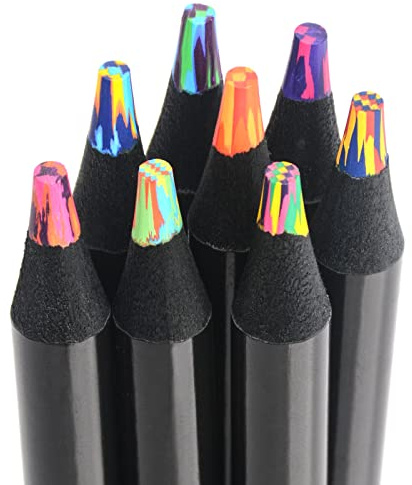 nsxsu Regenbogenstifte, 8 Farben Jumbo Regenbogen Stift für Kinder Erwachsene, Zauberstifte Mehrfarbiger Buntstift für Färbung Skizzieren Mitgebsel Gastgeschenk Kindergeburtstag Kleine Geschenke