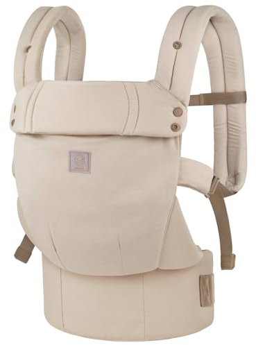 GAGAKU Babytrage für Babys Kleinkinder, Einfach zu Tragen Gesicht in Gesicht nach Vorne und Hinten Tragen, Ergonomisch Tragehilfe mit Nackenstütze, Geeignet für 3,2-15kg - Khaki