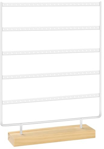 Schmuckständer Kettenhalter Schmuck Halterung, Großes Fassungsvermögen, 5 Tier Ohrring Organizer Mit Holz Base,Schmuckständer Für Ohrringe Ohrstecker Haushalt Geschäfte Outdoor Verkauf Aufbewahrung