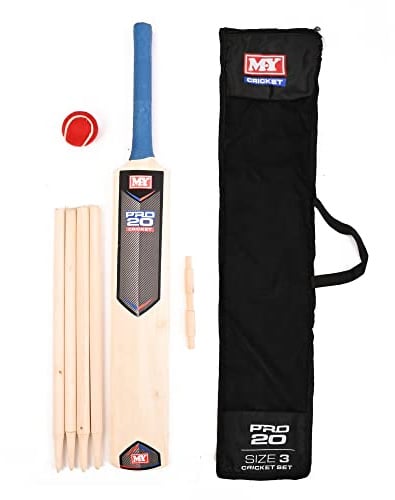 M.Y 7-teiliges Junior-Cricket-Set in Tragetasche, inklusive Cricketschläger, Stümpfen und Softball