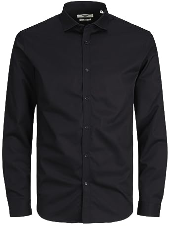 JACK & JONES Herren Jprblacardiff L/S Noos Langarmshirt, Schwarz, S EU
