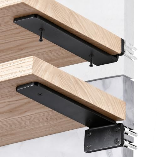 4 Stücke Regalhalterung Regalträger 30cm, Schwerlast Schwimmende Regalhalterungen, Industrielle Regal Wandhalterung, für die Wandmontage, Tragkraft 70 KG (Schwarz )