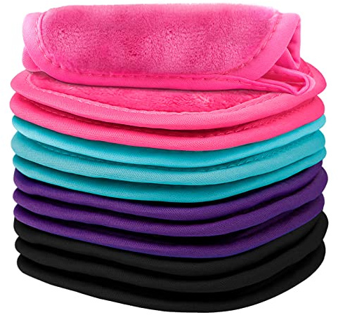 Orighty Make-up-Entferner-Tücher, 12 Stück, Make-up-Entfernungstuch, wiederverwendbare Make-up-Entferner-Pads entfernen sofort Schmutz mit nur Wasser, 12,7 x 12,7 cm