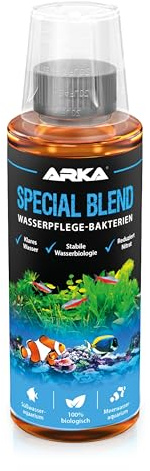 Aquarium Bakterien 118 ml – 100% biologische Reinigungsbakterien für Süß- & Meerwasser – reduziert organische Abfälle, Gerüche & Nitrat – für klares Wasser und stabile Biologie – ARKA Special Blend