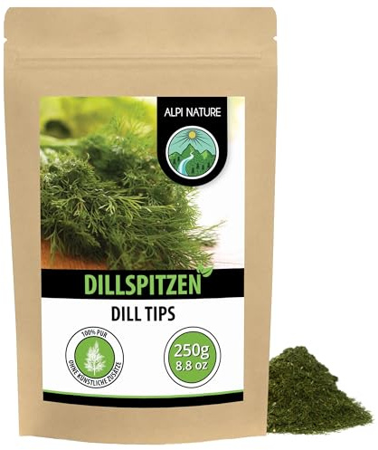 Alpi Nature Dillspitzen getrocknet 250g, Dill Gewürz für Pickles, Saucen und Marinaden