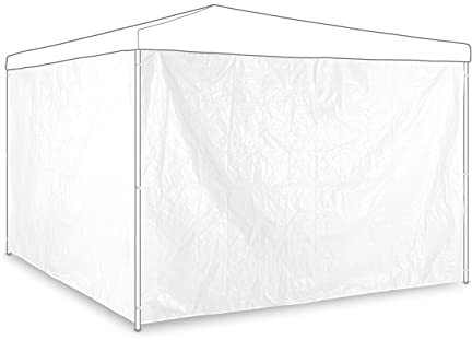 Relaxdays Seitenteile für Pavillon, 2er Set, 3x2 m, wasserdicht, ohne Fenster, Klettverschluss, PE Seitenwand, weiß