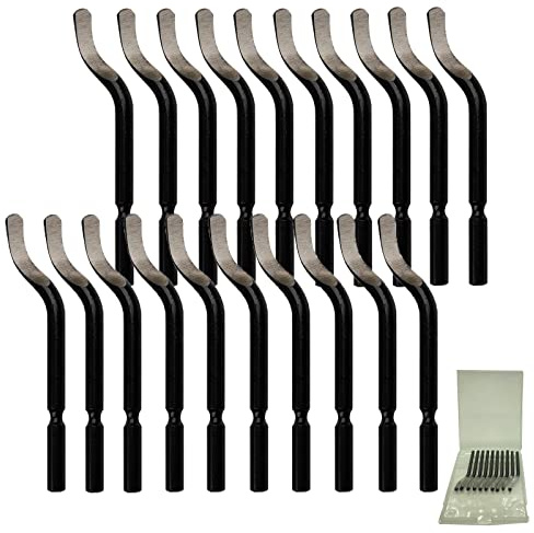 DAWENHA Entgrater Werkzeug Klingen 20 Stück Edelstahl Entgraten Universal Ersatzklingen Metallgriff BS1010 Ersatz-Entgratungsmesser für Metall, Kunststoff, Kupfer, PVC, Eisen