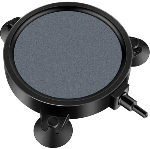 BUKYCAT Sprudelstein für Teiche, Sprudler für Aquarium, Aquarium Luftausströmer Sauerstoff Aquarium, Aquarium Luftstein Disc, 4mm / 8mm Schlauch Anschließbar, für Teiche, Aquarien und Fisch Tank