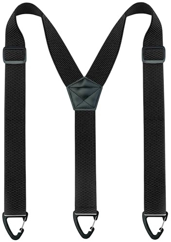 JEMYGINS Herren Outdoor Hosenträger Y-Typ längenverstellbar mit Dreieckige Anti-Rutsch-Schnalle Schwarz