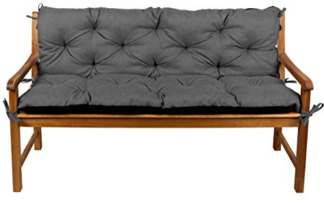 Gutekissen® Bankkissen, Sitzkissen, Rückenlehnen, Gartenkissen, Steppkissen, Doppelkissen, Sitzmöbel, Sitzbank-Kissen, Gartenschaukel, Gartenmöbel Law (160cmx50cmx50cm, Dunkelgrau)