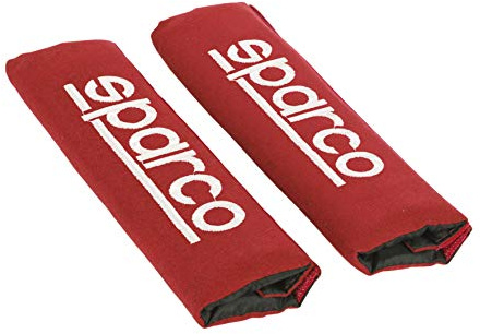 Sparco SPC1204RD Seat Belt Padding Protector Car Travel, 2 Units, Rosso