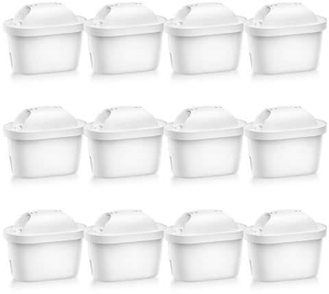 Tikstoy Wasserfilter Kartuschen 12 Stück, Filterkartuschen Ersatz Kompatibel mit Brita® Maxtra+® Plus Maxtra Pro® All-in-1 Kanne, Wasserfilter By Tikstoy, Reduziert Chlor, Schwermetalle, Kalk (12PCS)