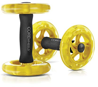 SKLZ COREWheels Dynamischer Kraft & Bauchtrainer, Workout Räder, Mit Ergonomischen Schaumstoffgriffen, Gelb/Schwarz