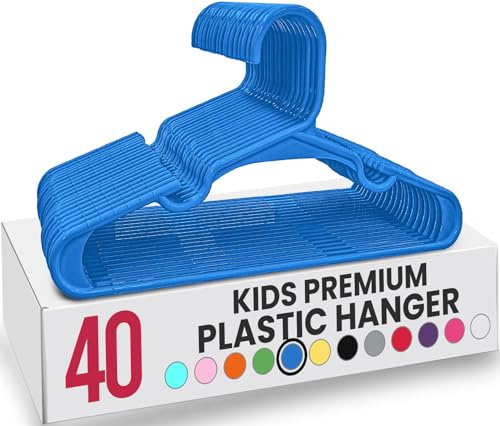 Utopia Home Packung mit 40 Kinderkleiderbügeln - 11,5“ Baby- und Kinderkleiderbügel aus Kunststoff für den Kleiderschrank, Für den täglichen Gebrauch, blau