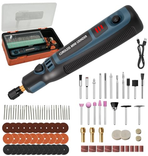 Pixelure Multifunktionswerkzeug Akku Rotationswerkzeuge Multifunktionswerkzeuge Polierwerkzeug, Gravierstift Kabellos Gravur Werkzeug Kit für Gravieren/Schleifen/Reinigen/Polieren/Bohren/Fräsen