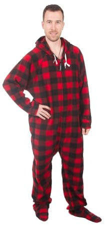 Forever Lazy Footed Adult Onesies, One-Piece Pajama Jumpsuits for Men and Women, Unisex. with Detachable Feet.