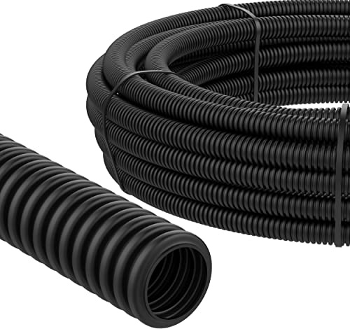 AUPROTEC Wellrohr ungeschlitzt NW 13 / Innen-Ø 12,9 mm, Länge 25m, Schwarz | Polypropylen, PP-MOD, UV-beständig, Hitzebeständig, Kabelschutzschlauch, Innen- und Außenbereich