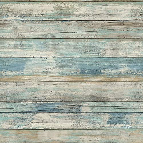 Hode Klebefolie Holzoptik Möbelfolie Holz Blaugrün 30x300cm Tapete Selbstklebende Folie für Möbel Wand Schublade Küchenrückwand Badmöbel DIY Wasserdicht