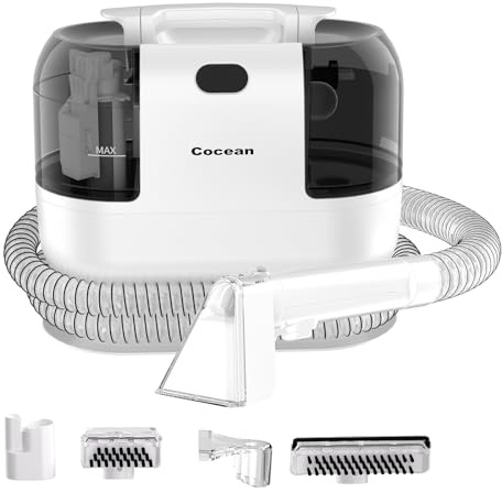 COCEAN Polsterreiniger Gerät Nasssauger Waschsauger, 500W Kompaktes Waschsauger Tiefenreinigung von Flecken, Nasssauger für Teppiche, Polster, Sofa, Auto, Haustiere & Mehr