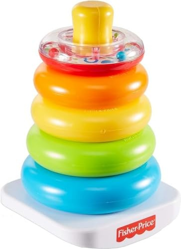 Fisher-Price GKD51 - Farbring Pyramide, klassisches Stapelspielzeug mit Ringen für Babys und Kleinkinder