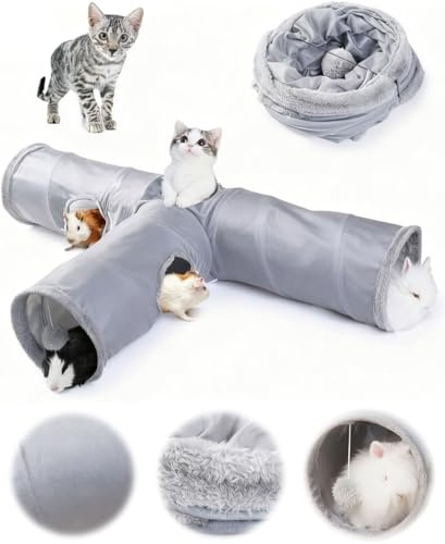 JanYoo Katzentunnel Faltbar Katzenspielzeug Robuster Spieltunnel für Katzen