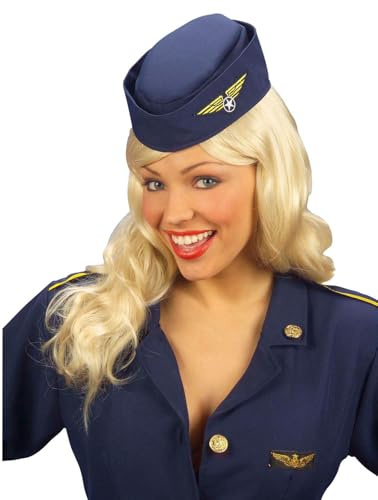 W WIDMANN MILANO Party Fashion 3335H - Hut Stewardess, Blau, Hut, Kopfschmuck, Accessoire, Mottoparty, Karneval