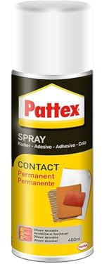 Pattex Sprühkleber Power Spray Permanent, lösemittelhaltiger Sprühklebstoff für schnelle und dauerhafte Verklebungen, farblos, 1x 400ml Dose