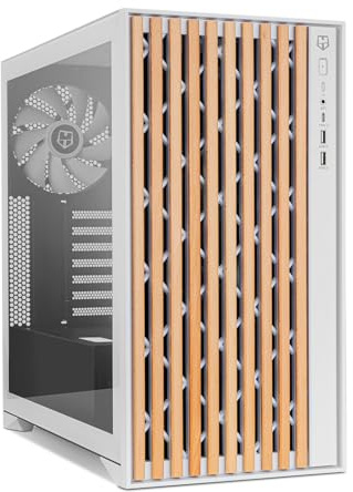 NOX Xtreme Products Hummer Element White – ATX/Micro-ATX/ITX Midi-Tower mit Front- & Top-Gitter, Seitenfenster aus gehärtetem Glas, 3 × 140-mm-Lüfter, Platz für 10 Lüfter, USB-C/USB 3.0, Weiß