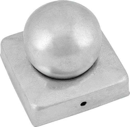 Connex Pfostenkappe - Mit Kugel - 70 x 70 mm - Witterungsschutz für Pfosten & Zäune - verzinkt / Zaun-Abdeckung / Pfahlkappe / Zaunabdeckung / Zaunkappe / Säulenkappe / HV4292