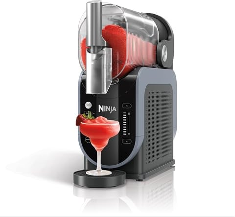 Ninja SLUSHi Maschine für Slush, Eis-Cocktails, Frappé, Milchshakes & gefrorenen Saft, ohne Eis oder Vorbereitungsaufwand, WhisperChill-Technology, fasst 1,9 L, Blau & Grau FS301EU