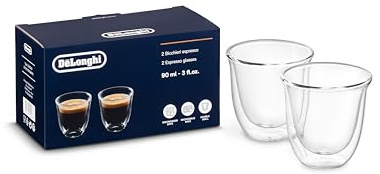 De'Longhi DLSC310 doppelwandiges Espressoglas 2er-Set, 2 Stück 1er Pack