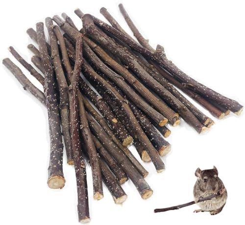250g Bunny-Kaustock, Kaninchen-Kauspielzeug mit 100% natürlichem Apfelstab, Kaninchen, Hamster, Papagei, Chinchilla, Meerschweinchen, Rennmaus, Kauspielzeug
