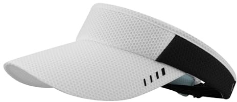 CLAPE Atmungsaktiv Sun Visor Cap Herren Damen Schnelltrocknend Leichte Running Sport Visor UV Schutz Sonnenvisier Outdoor Sunvisor für Erwachsene White DSKD1