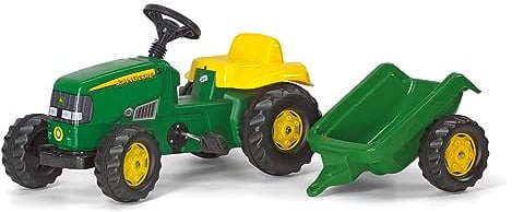 Rolly Toys 012190 - rollyKid John Deere (mit Anhänger, Drehschemellenkung, Alter 2,5 - 5 Jahre, Heckkupplung), grün, 70540