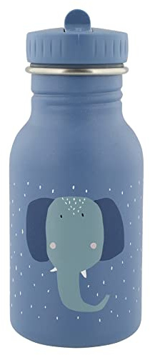 Trixie Baby Trinkflasche aus Edelstahl, Kinder-Trinkflasche, Auslaufsicher, mit Tragekordel, Schlanke Form für Kleine Hände, Bruchsicher, ab 3 Jahren (Mrs. Elephant, 350ml)