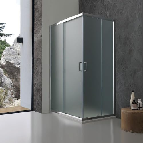 KIAMAMI VALENTINA RECHTECKIGE DUSCHKABINE Modell GIADA 70 × 120 AUS MATTEM 6 MM Kristallglas