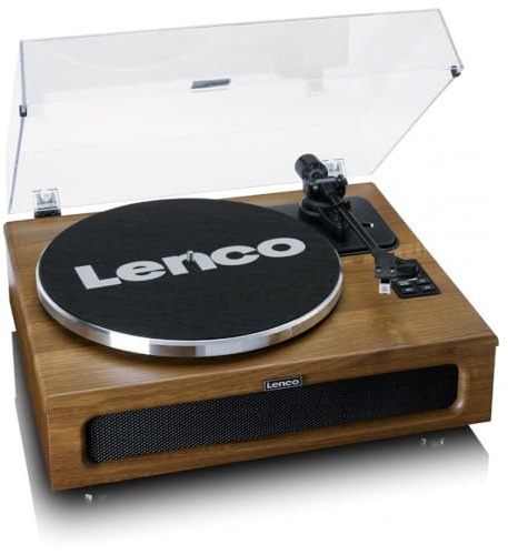 Lenco LS-410WA - Plattenspieler - Schallplattenspieler | LS-410 - Vinyl Player - Bluetooth - 40 Watt RMS - Riemenantrieb - Vorverstärker - RCA Out - AUX-In