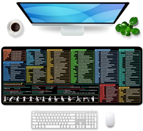 Excel Mauspad Deutsch Schreibtischunterlage Gaming Mauspad Groß XL Desk Pad Bürozubehör Desk Mat Mousepad 80x30 cm (Deutsch)
