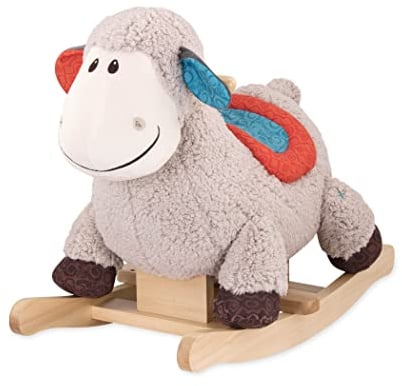 B. toys Rodeo Rockers Loopsy, Plüsch-Schaukelschaf mit Hartholz | Plüsch-Schaukelschaf mit Hartholzgriffen und -kufen, bequemem Sitz und Klackergeräusch im Inneren, 18+ Monate