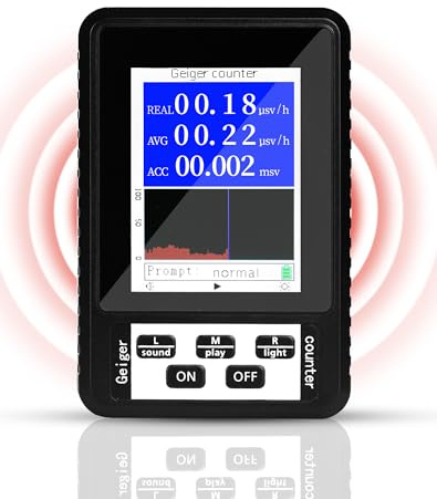 LAOYE Geigerzähler Radioaktivität Dosimeter zur Messung Beta Gamma Röntgen-Tester Nuclear Radiation Detector Nuklear Strahlungsdetektor - Ultraleicht & Tragbar