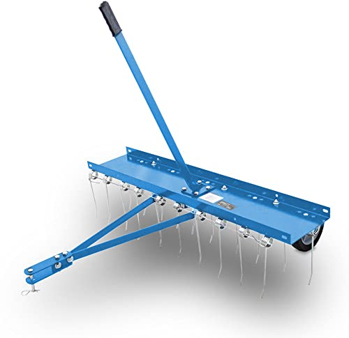Bituxx Rasenstriegel Vertikutierer Rasenkamm Rasenlüfter Rechen Entmooser für Rasentraktor oder ATV 102cm