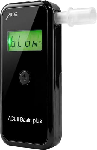 ACE II Basic Plus Alkotester - 99,0% Messgenauigkeit laut der TU Wien - polizeigenauer Alkohol-/Promilletester, Dunkelblau-schwarz