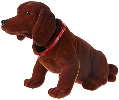 Simba Wackelkopf Waldi Hundefigur – Wackel Spielzeug, beweglicher Kopf durch Anstupsen, beflockte Oberfläche, Sammlerfigur und Dekoration, zufällige Auswahl aus 2 Varianten, 27 cm, ab 3 Jahre
