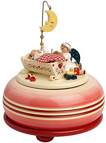 KWO Olbernhau 13053 Spieldose klein Schlaf Mein Kind, 15 cm