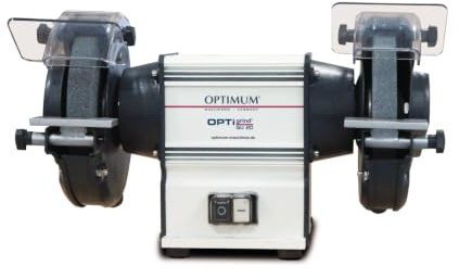 Optimum Doppelschleifmaschine OPTIgrind GU 18 (2 Schleifscheiben fein+grob, Funkenschutz, wartungsfreier Motor, hohe Laufruhe, bruchsicheres Material, Biegemaschine) 3101510