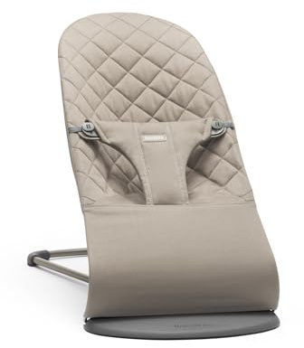 BabyBjörn Babywippe Bliss, Gewebt, Klassische Steppung, Sandgrau